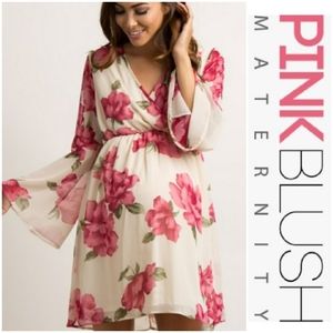 Pinkblush | Dresses | Pinkblush Floral Chiffon Wrap Maternity Dress ...